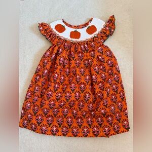 Poppy Kids Co Smocked Pumpkin Dress